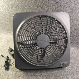 O2Cool 10" Portable Fan 2 Speed Battery or Electric Powered Black Used Tested